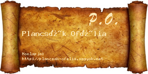 Plancsák Ofélia névjegykártya